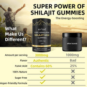 Biyode Pure Himalayan Shilajit Gold Gummies 100% Natural Organic 60 Gummies