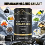 Biyode Pure Himalayan Shilajit Gold Gummies 100% Natural Organic 60 Gummies