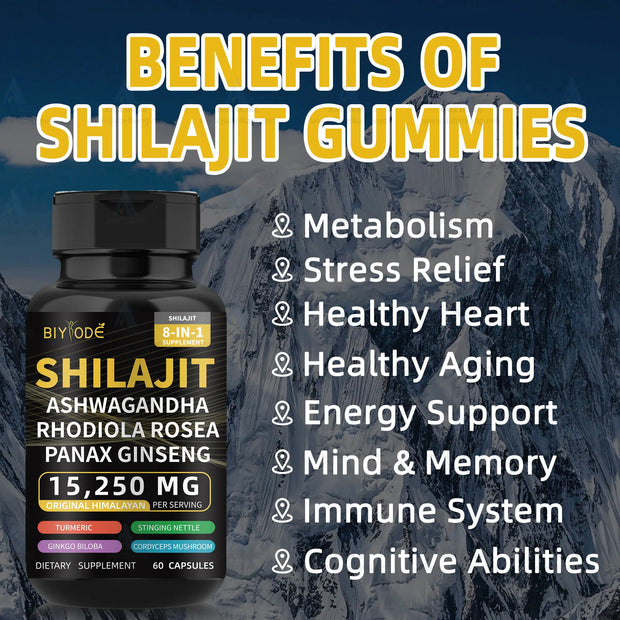 Natural Himalayan brain memory immune support shilajit capsule - Biyode